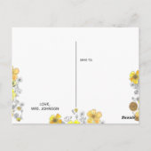 私は恋しく思フローラ ポストカード (裏面)