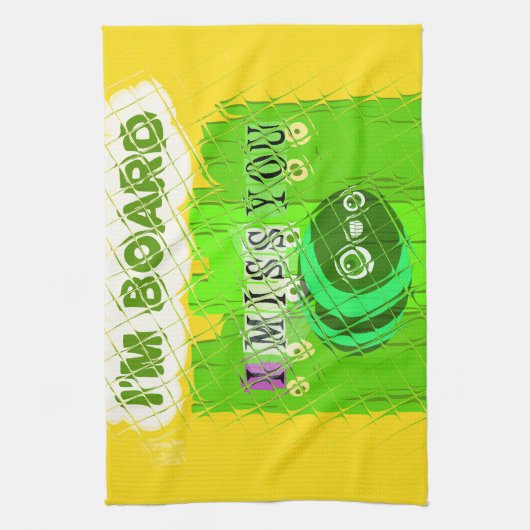 私は恋しく思ボード:文字引用文アートおもしろい キッチンタオル (縦)