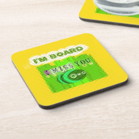 私は恋しく思ボード:文字引用文アートおもしろい コースター (左側)