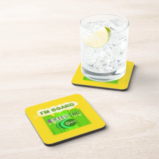 私は恋しく思ボード:文字引用文アートおもしろい コースター (右側)