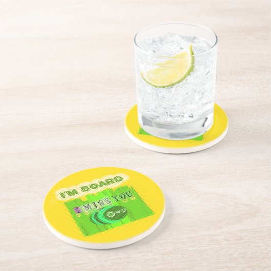 私は恋しく思ボード:文字引用文アートおもしろい コースター (側面)