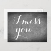 私は恋しく思君の手書きタイポグラフィ白黒 ポストカード (正面/裏面)