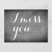 私は恋しく思君の手書きタイポグラフィ白黒 ポストカード (正面)