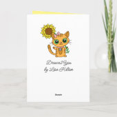 私は恋しく思君 |かわいい猫とひまわり カード (裏面)