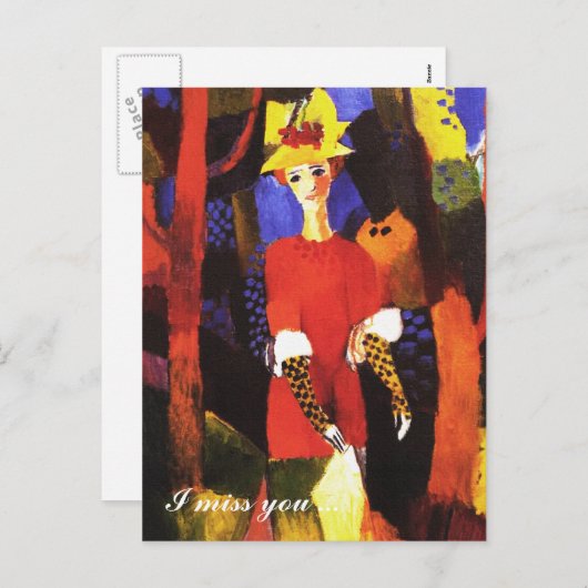 私は恋しく思君。ファインアートバレンタインデー シーズンポストカード (正面/裏面)