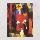 私は恋しく思君。ファインアートバレンタインデー シーズンポストカード (正面)