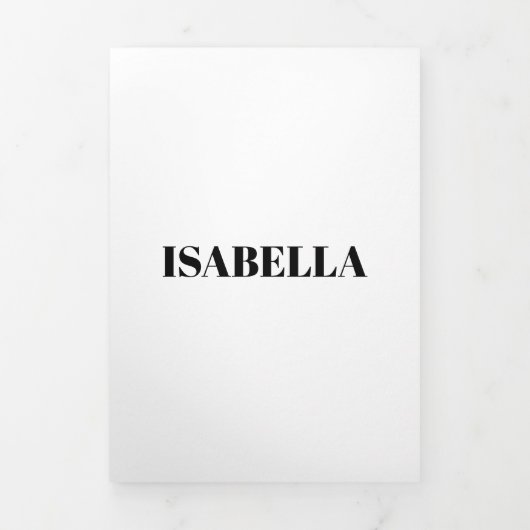 私は恋しく思黒いタイポグラフィモダン名前をカスタムする 三つ折りカード (カバー)