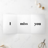 私は恋しく思黒いタイポグラフィモダン名前をカスタムする 三つ折りカード (内部)