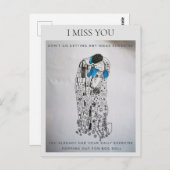 私は恋しく思、ロックダウン、隔離、クリプト、キス ポストカード (正面/裏面)