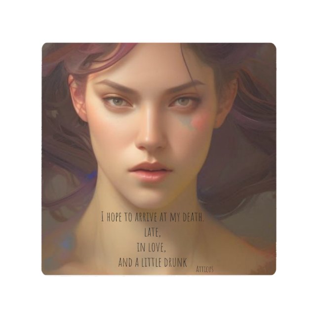 私は恋をして死に遅れたいと思う メタルプリント (正面)