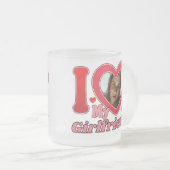 私は恋人の彼氏の妻の夫の写真が大好き フロストグラスマグカップ (正面右)