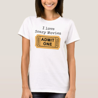 私は恐い映画ティーを愛します Tシャツ