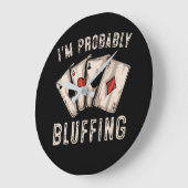 私は恐らくブラフィングトランプのポーカー動揺して ラージ壁時計 (傾斜)