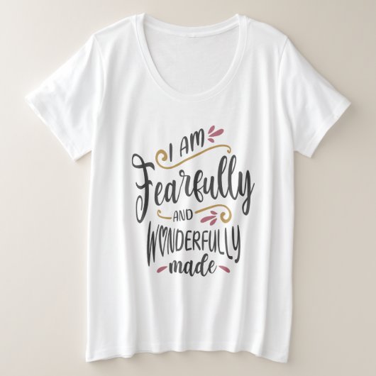 私は恐ろしく素晴らしくクリスチャンになった プラスサイズTシャツ (デザイン正面)