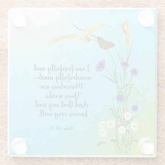 私は恐ろしく素晴らしく作られた ガラスコースター (裏面)