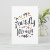 私は恐ろしく、素晴らしく作られている – クリスチャン サンキューカード (スタンド正面)