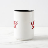 私は恐怖そのもの - 恐れを知らぬ大胆なコーヒー&ティーマグ ツートーンマグカップ (中央)