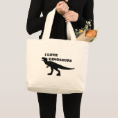 私は恐竜が大好き! ラージトートバッグ (正面(商品))