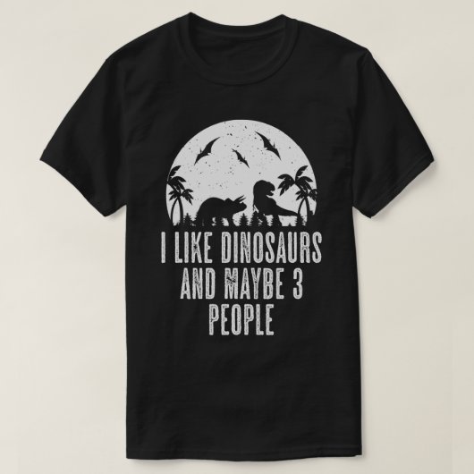 私は恐竜が好きかもしれない3人ディノスTRex恋人P Tシャツ (デザイン正面)