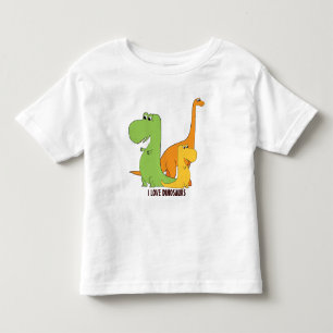 『私は恐竜が好き – かわいいダイノスのTシャツの3羽 トドラーTシャツ