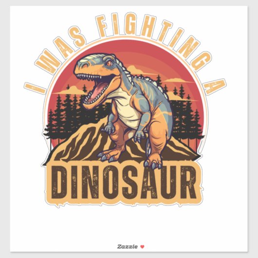 私は恐竜と戦っていたおもしろいアイディア シール (シート)