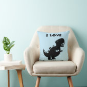 私は恐竜のシルエットアートが大好き クッション (椅子)