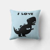 私は恐竜のシルエットアートが大好き クッション (裏面)