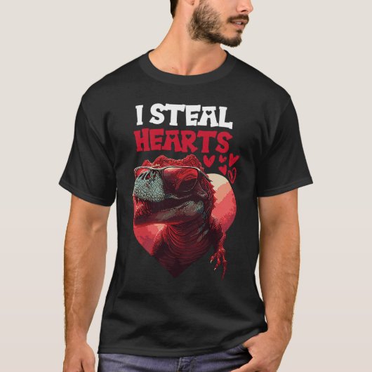 私は恐竜のハートを盗む Tシャツ (正面)