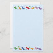 私は恐竜を愛します! (かわいい) 便箋 (正面/裏面)