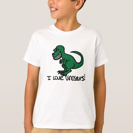 私は恐竜を愛します! Tシャツ (正面)