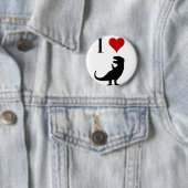 私は恐竜- Tレックス--を愛します 缶バッジ (インサイチュ)