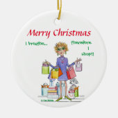 私は息をするので裕福な女性のスケッチを買う セラミックオーナメント (正面)