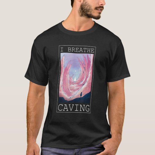 私は息をする洞窟の探検家の洞窟 Tシャツ (正面)