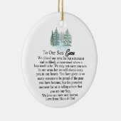 私は息子の感傷的な形見ギフトを閉じた セラミックオーナメント (右)