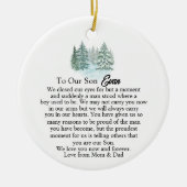 私は息子の感傷的な形見ギフトを閉じた セラミックオーナメント (正面)