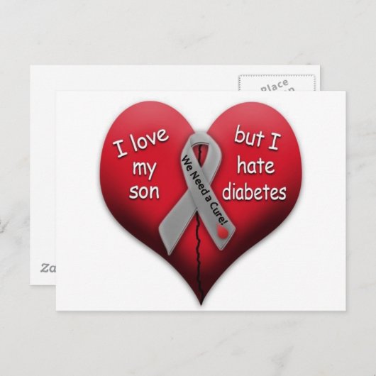 私は息子を愛しているが、糖尿病を嫌う ポストカード (正面/裏面)