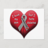 私は息子を愛しているが、糖尿病を嫌う ポストカード (正面)