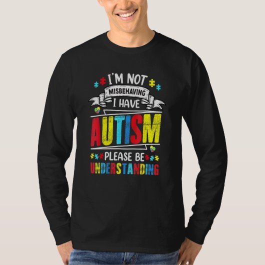 私は悪いことをしていない自閉症を抱えている Tシャツ (正面)