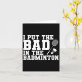 私は悪い事をバドミントンに入れた カード (黄色い花)