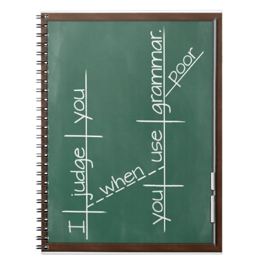 私は悪い文法を使用するとき判断します ノートブック (正面)