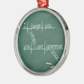 私は悪い文法を使用するとき判断します メタルオーナメント (左)