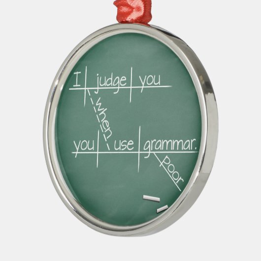 私は悪い文法を使用するとき判断します メタルオーナメント (左)