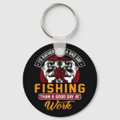 私は悪い日の魚釣りボタン車のマグネを持っている キーホルダー (正面)