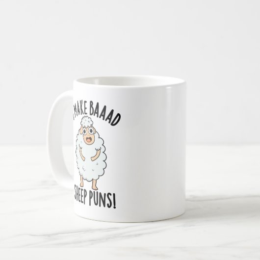 私は悪い羊のフンおもしろいを作る コーヒーマグカップ (正面左)