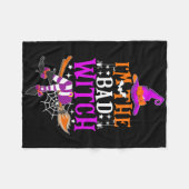 私は悪い魔女おもしろい魔女ハロウィーンの衣装 フリースブランケット (正面(横))