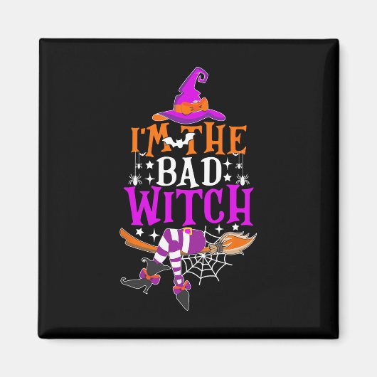 私は悪い魔女のハロウィンおもしろいの衣装だ マグネット (正面)