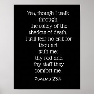 私は悪を恐れない – Psalms 23:4 ポスター