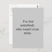 私は悲し失ったい愛さえ持っていなかった失った人 ポストカード (正面/裏面)