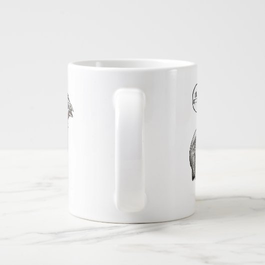 私は意見を持っています（ギニアの鳥） ジャンボコーヒーマグカップ (裏面)