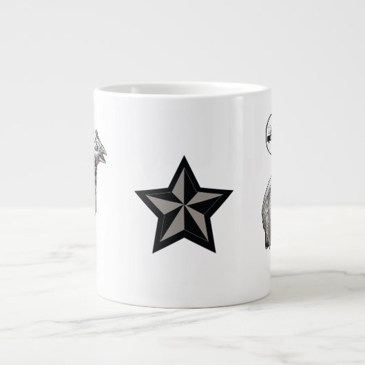 私は意見を持っています（ギニアの鳥） ジャンボコーヒーマグカップ (正面)